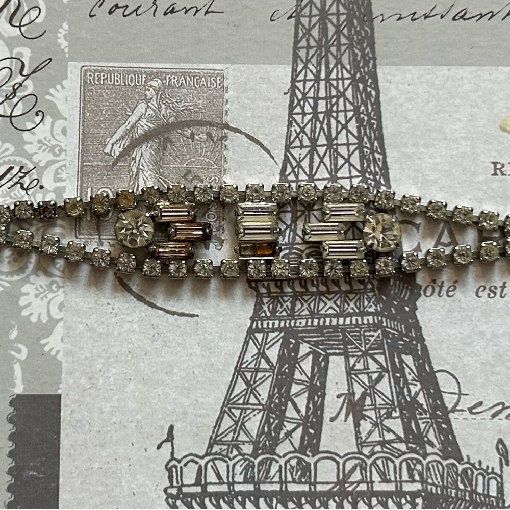 Fancy Old Vintage Rhinestone Bracelet